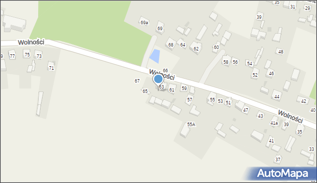 Choroń, Wolności, 63a, mapa Choroń