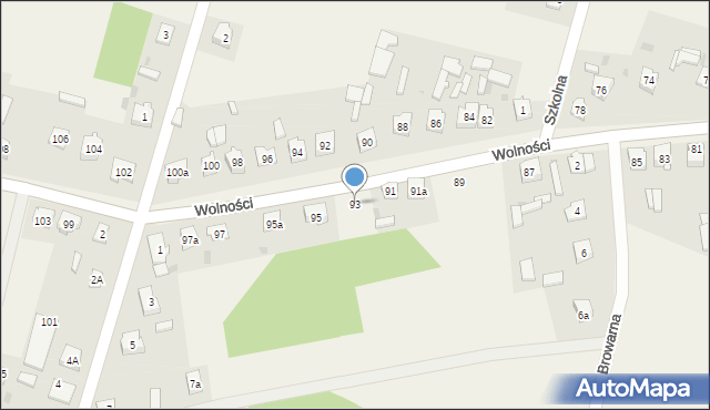 Choroń, Wolności, 93, mapa Choroń