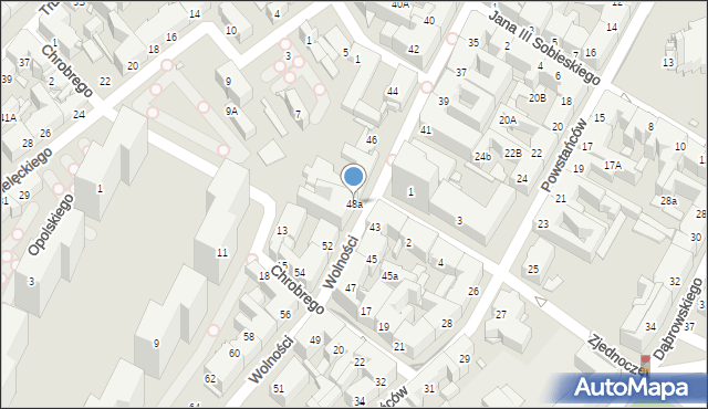 Chorzów, Wolności, 48a, mapa Chorzów