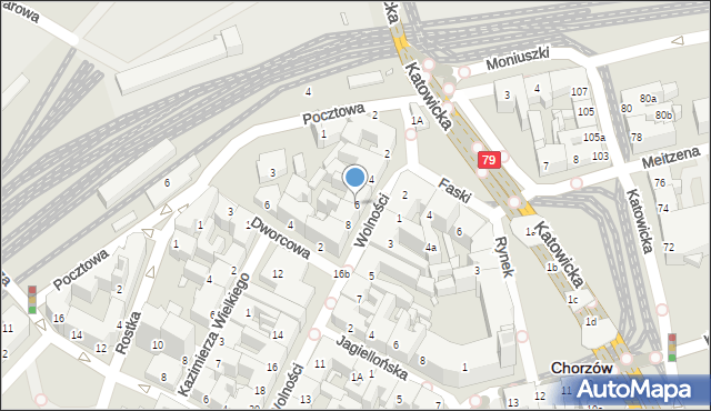 Chorzów, Wolności, 6, mapa Chorzów