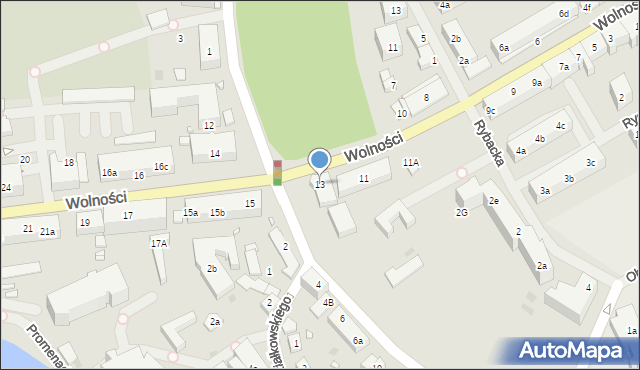 Choszczno, Wolności, 13, mapa Choszczno