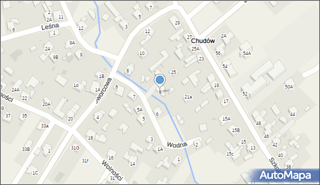 Chudów, Wodna, 8, mapa Chudów