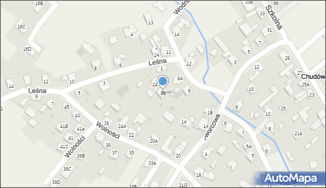 Chudów, Wodna, 9B, mapa Chudów