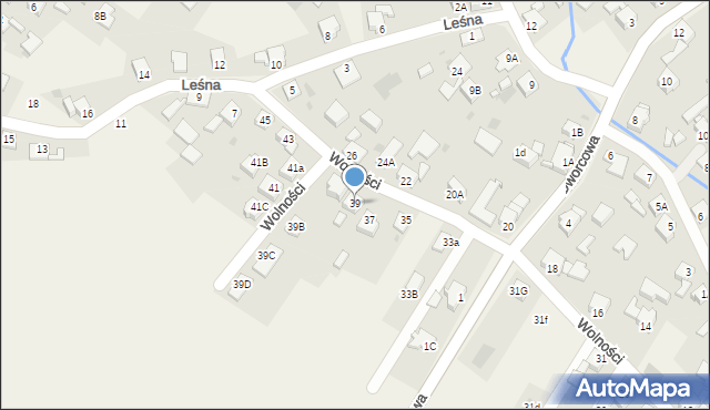 Chudów, Wolności, 39, mapa Chudów