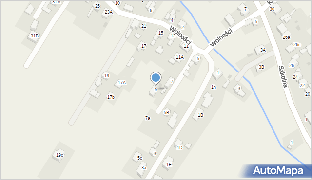 Chudów, Wolności, 9, mapa Chudów