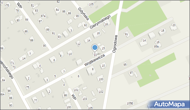 Chylice, Wojtkiewicza, 11, mapa Chylice