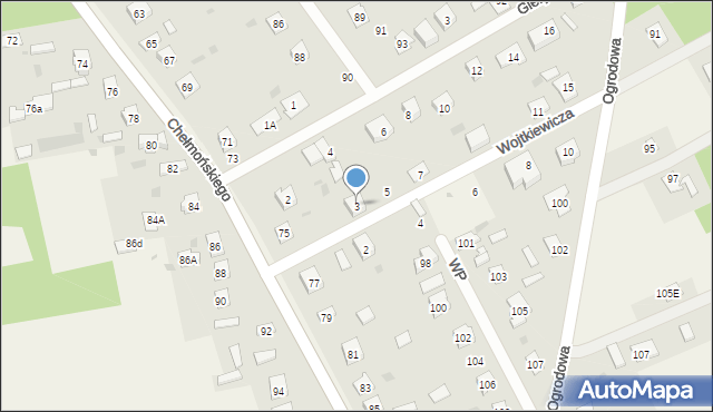 Chylice, Wojtkiewicza, 3, mapa Chylice