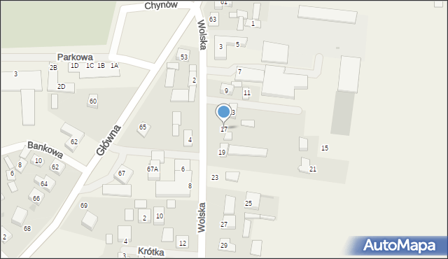 Chynów, Wolska, 17, mapa Chynów