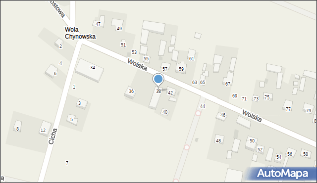 Chynów, Wolska, 38, mapa Chynów