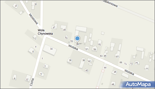 Chynów, Wolska, 55, mapa Chynów