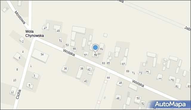 Chynów, Wolska, 59, mapa Chynów