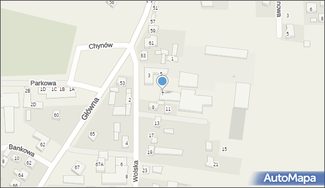 Chynów, Wolska, 7, mapa Chynów