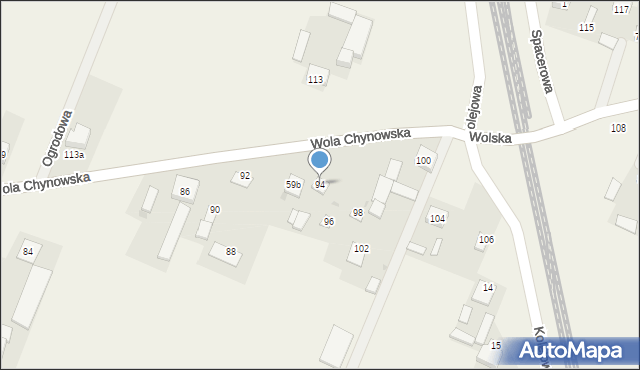 Chynów, Wolska, 94, mapa Chynów