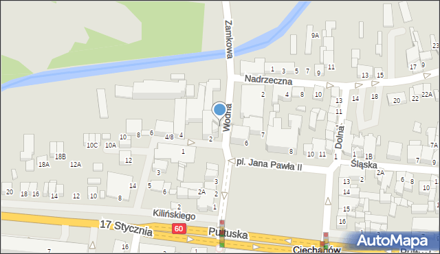 Ciechanów, Wodna, 1, mapa Ciechanów