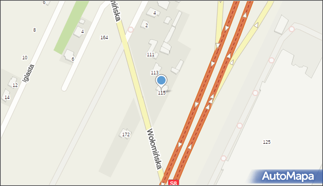 Ciemne, Wołomińska, 115, mapa Ciemne