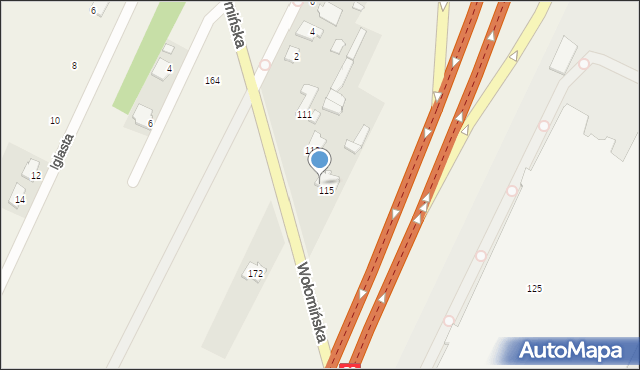 Ciemne, Wołomińska, 115a, mapa Ciemne