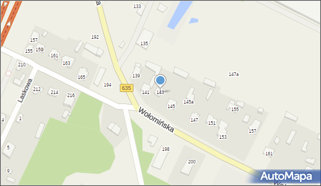 Ciemne, Wołomińska, 143, mapa Ciemne