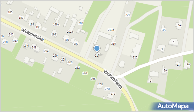 Ciemne, Wołomińska, 217, mapa Ciemne