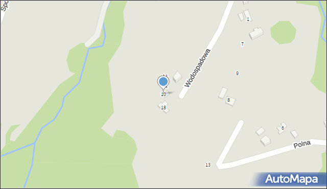 Ciężkowice, Wodospadowa, 10, mapa Ciężkowice