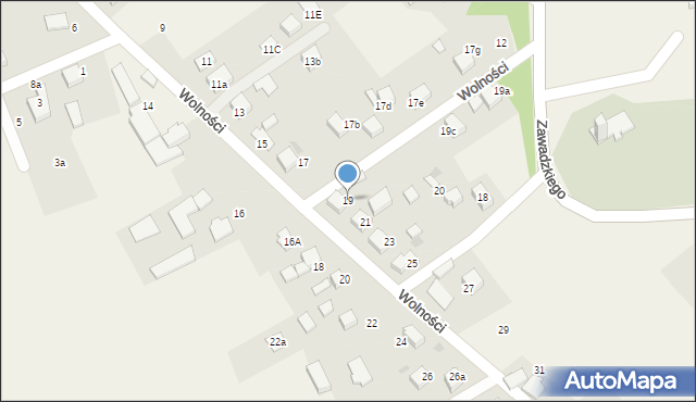 Ćwiklice, Wolności, 19, mapa Ćwiklice