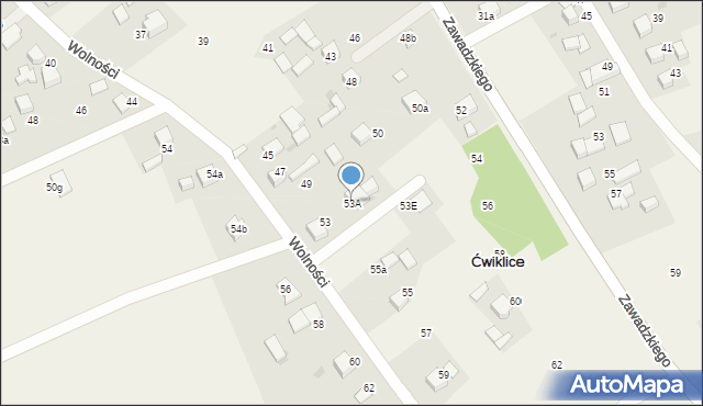 Ćwiklice, Wolności, 53A, mapa Ćwiklice