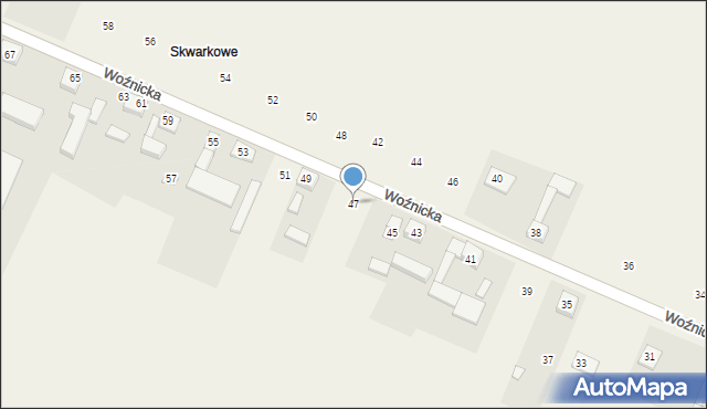 Cynków, Woźnicka, 47, mapa Cynków