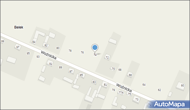 Cynków, Woźnicka, 74, mapa Cynków