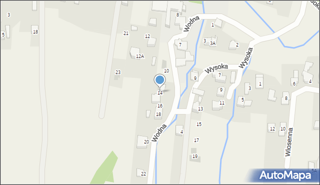 Czaniec, Wodna, 14, mapa Czaniec