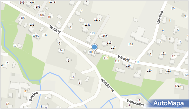 Czaniec, Wojtyły Karola, kard., 110, mapa Czaniec