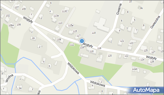 Czaniec, Wojtyły Karola, kard., 114, mapa Czaniec