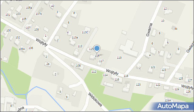 Czaniec, Wojtyły Karola, kard., 115, mapa Czaniec