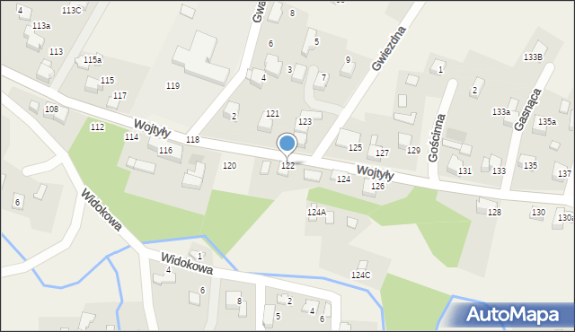 Czaniec, Wojtyły Karola, kard., 122, mapa Czaniec