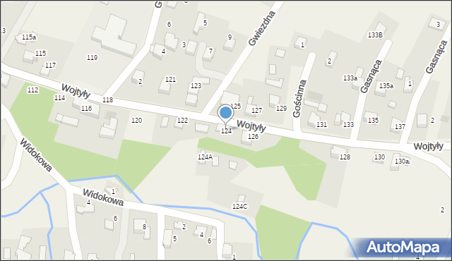 Czaniec, Wojtyły Karola, kard., 124, mapa Czaniec