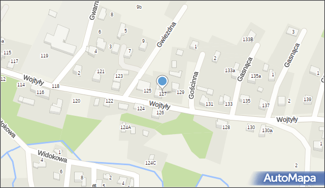 Czaniec, Wojtyły Karola, kard., 127, mapa Czaniec