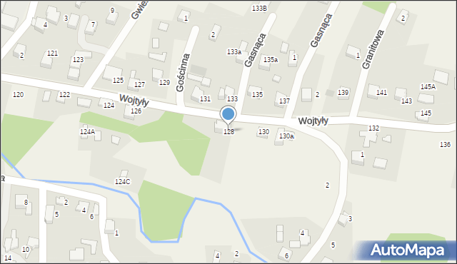 Czaniec, Wojtyły Karola, kard., 128, mapa Czaniec