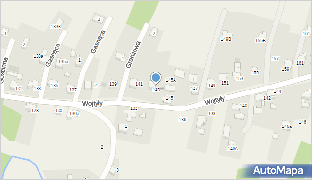 Czaniec, Wojtyły Karola, kard., 143, mapa Czaniec