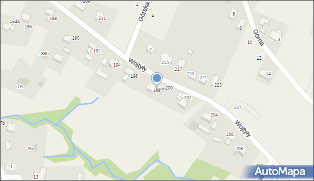 Czaniec, Wojtyły Karola, kard., 198, mapa Czaniec