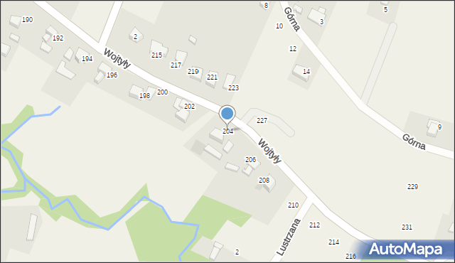 Czaniec, Wojtyły Karola, kard., 204, mapa Czaniec