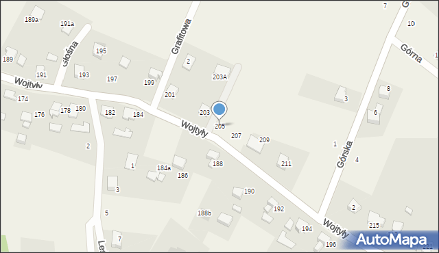 Czaniec, Wojtyły Karola, kard., 205, mapa Czaniec