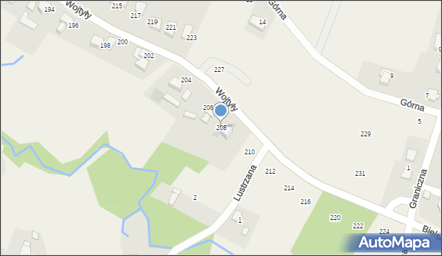 Czaniec, Wojtyły Karola, kard., 208, mapa Czaniec