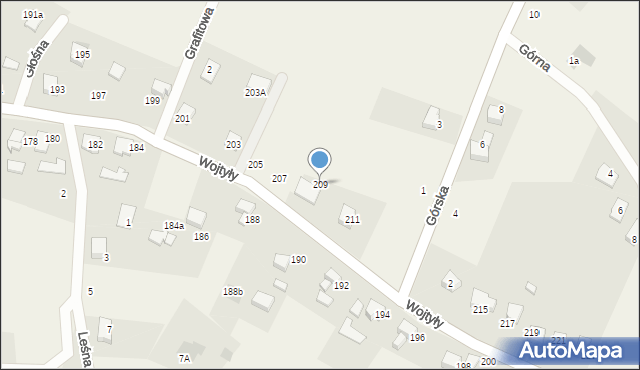 Czaniec, Wojtyły Karola, kard., 209, mapa Czaniec