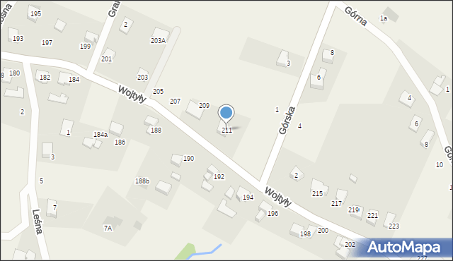 Czaniec, Wojtyły Karola, kard., 211, mapa Czaniec