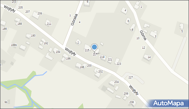 Czaniec, Wojtyły Karola, kard., 217, mapa Czaniec