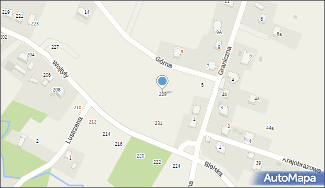 Czaniec, Wojtyły Karola, kard., 229, mapa Czaniec