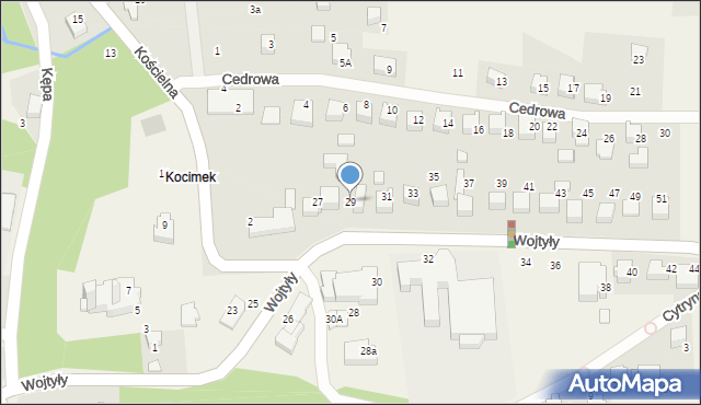 Czaniec, Wojtyły Karola, kard., 29, mapa Czaniec