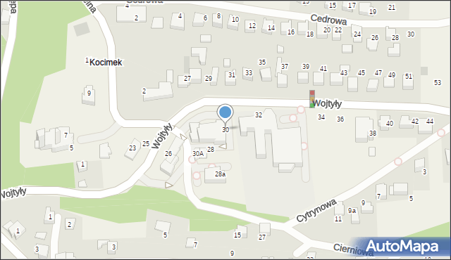 Czaniec, Wojtyły Karola, kard., 30, mapa Czaniec