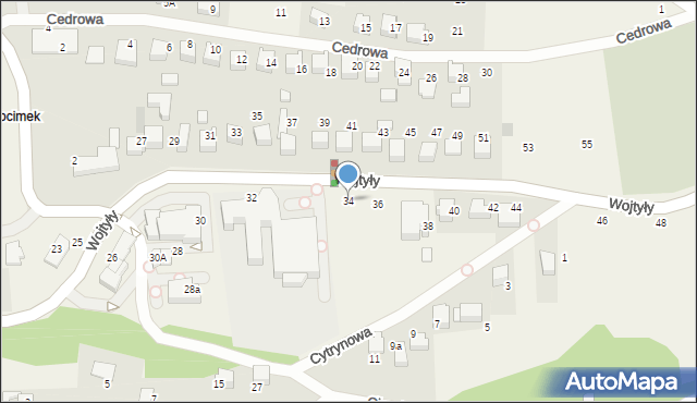 Czaniec, Wojtyły Karola, kard., 34, mapa Czaniec
