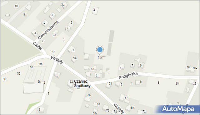 Czaniec, Wojtyły Karola, kard., 61a, mapa Czaniec