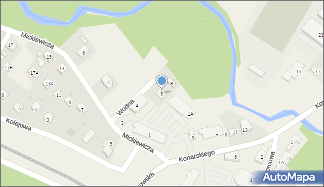 Czarna, Wodna, 6, mapa Czarna
