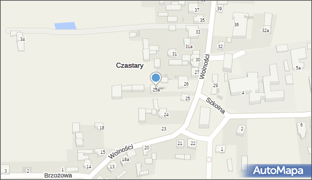 Czastary, Wolności, 25a, mapa Czastary